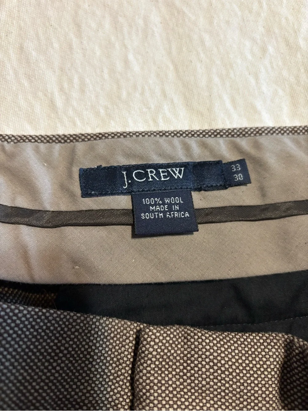 J. Crew Tailored Brown Dress Pants with Side Adjuster